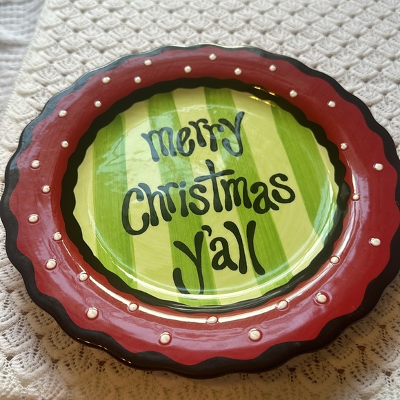 “Merry Christmas Y’all” Plate NWT plus spoon rest - Picture 2 of 7